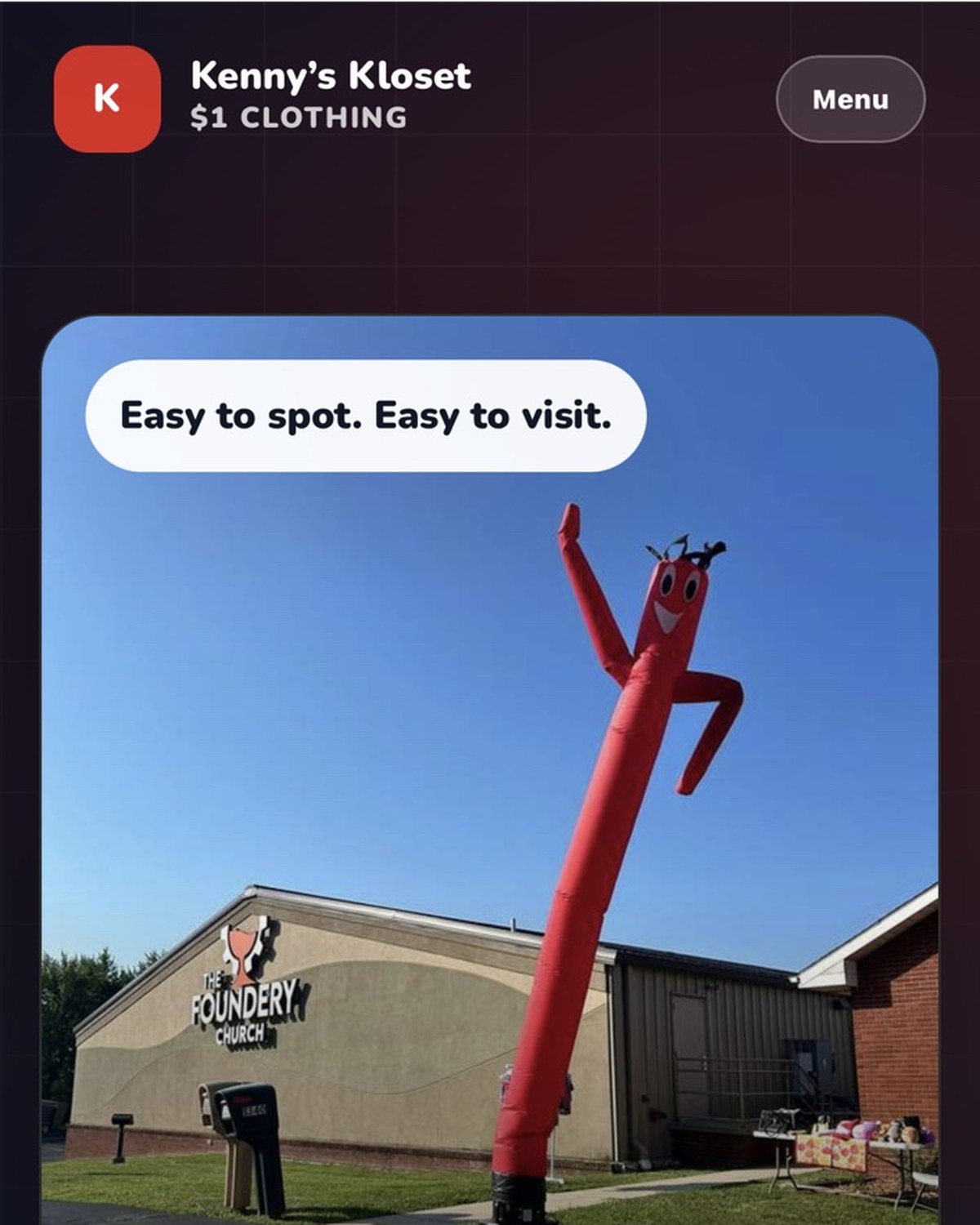 Kenny’s Kloset ministry website and promotion project by ChurchBuilt
